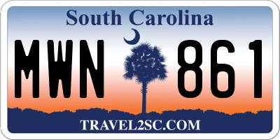 SC license plate MWN861
