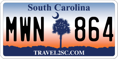 SC license plate MWN864