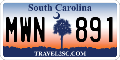 SC license plate MWN891