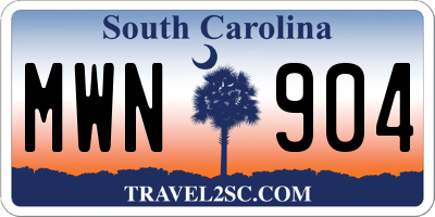 SC license plate MWN904