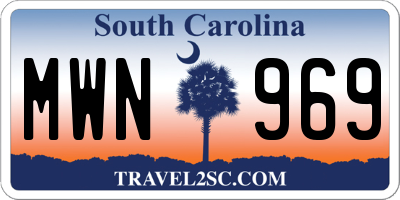 SC license plate MWN969