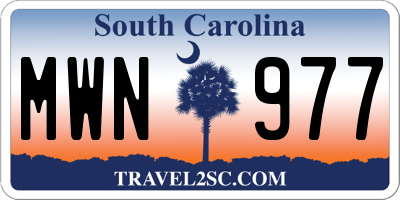 SC license plate MWN977