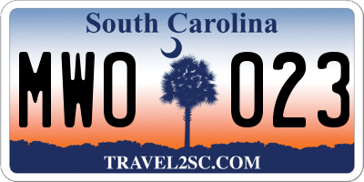 SC license plate MWO023