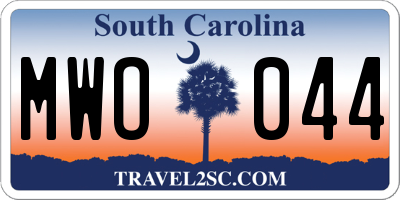 SC license plate MWO044