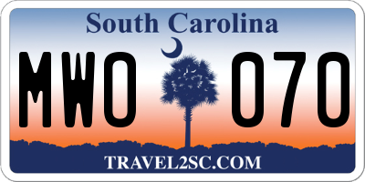 SC license plate MWO070