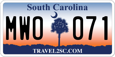 SC license plate MWO071