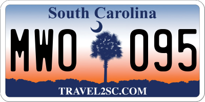SC license plate MWO095