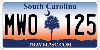 SC license plate MWO125