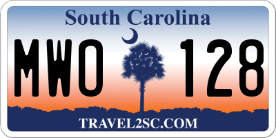 SC license plate MWO128