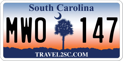 SC license plate MWO147