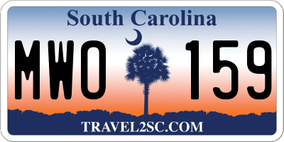 SC license plate MWO159