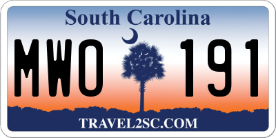 SC license plate MWO191