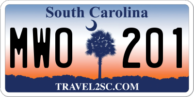 SC license plate MWO201