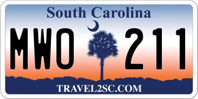 SC license plate MWO211