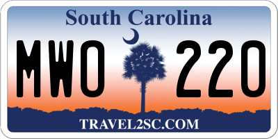 SC license plate MWO220