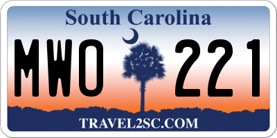 SC license plate MWO221