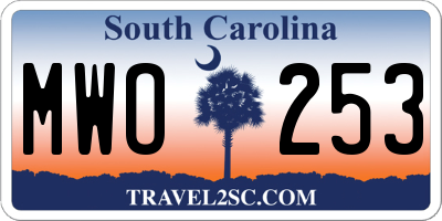 SC license plate MWO253