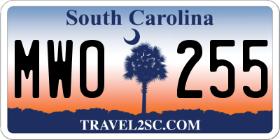 SC license plate MWO255