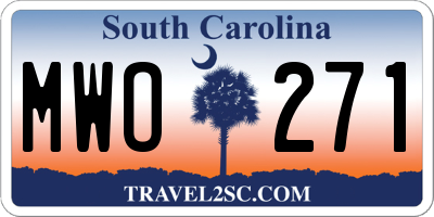 SC license plate MWO271