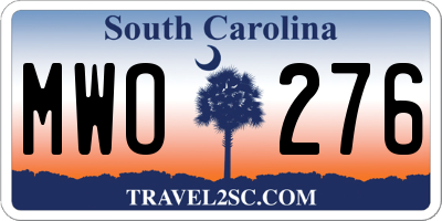 SC license plate MWO276