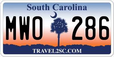 SC license plate MWO286