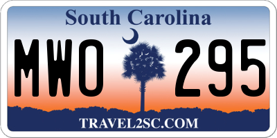 SC license plate MWO295