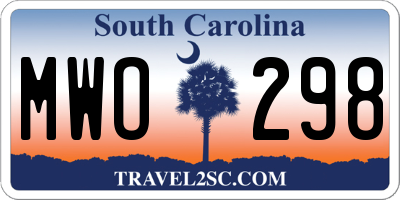 SC license plate MWO298