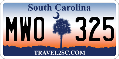 SC license plate MWO325