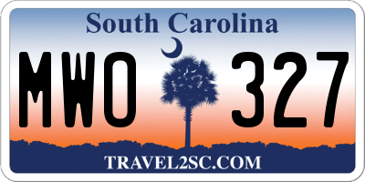 SC license plate MWO327