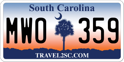 SC license plate MWO359
