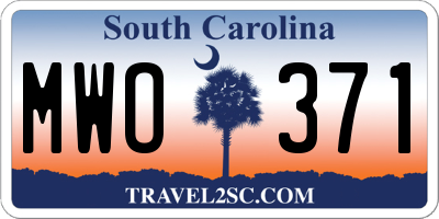 SC license plate MWO371
