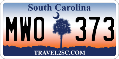 SC license plate MWO373