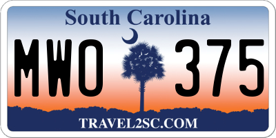 SC license plate MWO375