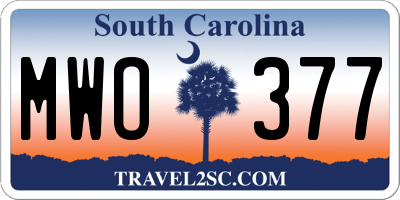 SC license plate MWO377