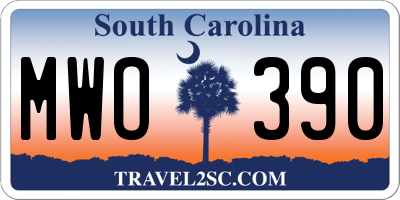 SC license plate MWO390
