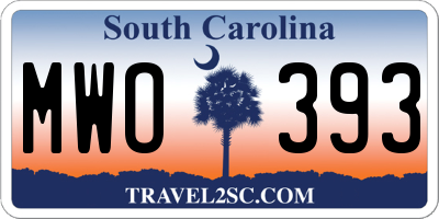 SC license plate MWO393