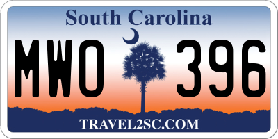 SC license plate MWO396