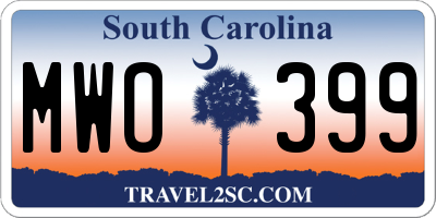 SC license plate MWO399