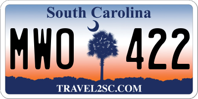 SC license plate MWO422