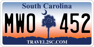 SC license plate MWO452