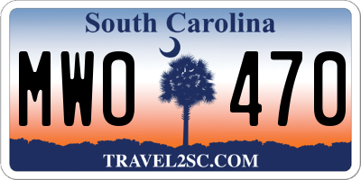 SC license plate MWO470