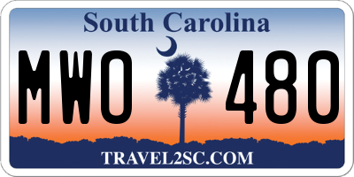 SC license plate MWO480
