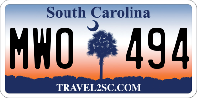 SC license plate MWO494
