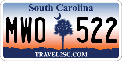 SC license plate MWO522