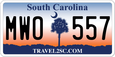 SC license plate MWO557