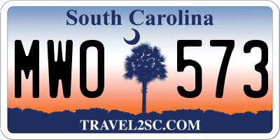 SC license plate MWO573