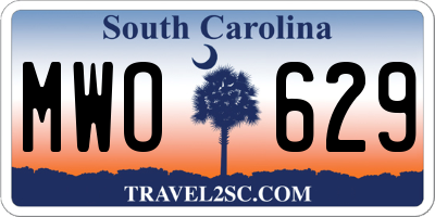 SC license plate MWO629