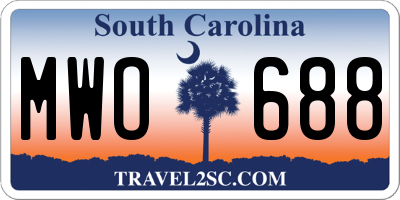 SC license plate MWO688