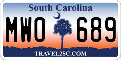SC license plate MWO689