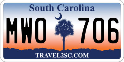 SC license plate MWO706